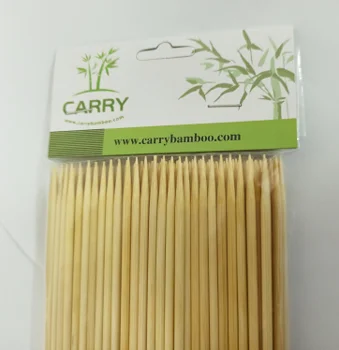 2.2 2.5mm 18 20cm 500gram 60bags Carry Bamboo Skewers Tusuk Sate Bamboo Cop Sis BBQ Skewer Satay Stick Lidi Satay Custom Logo