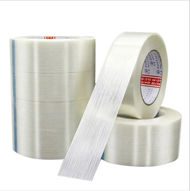 Adhesive fiberglass tape self adhesive reinforced strapping shipping fiber adhesive tape