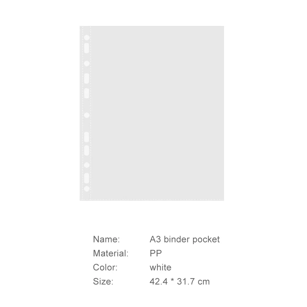 Clear Plastic Sheet Protectors Custom Logo 11 Holes A4 Plastic pp Transparent File Folder Punch Pockets