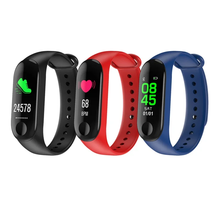
Factory Wholesale Smart Watch Heart Rate Monitor M3 Sport Fitness Watch Smart Bracelet 