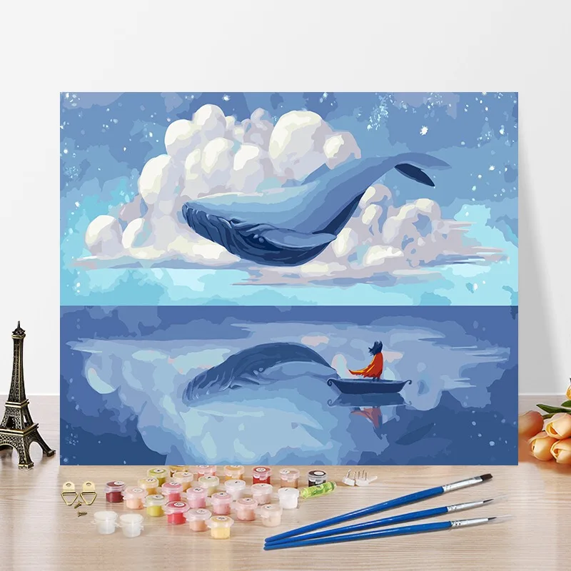 Modern Home Living Room Decoration Paint Wall Art animal whale diy paint by numbers canvas painting