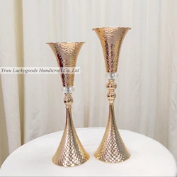 HJ210602-1 элегантные Бестселлер золото высокий, украшенные цветами и металлическими деталями Свадебные украшения для события украшения