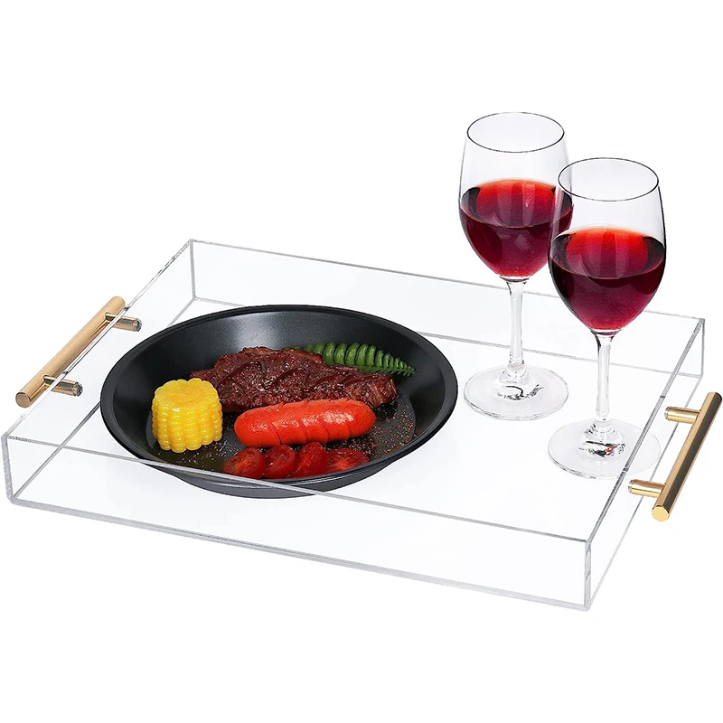 Оптовая продажа, акриловый прозрачный лоток для фруктов, лоток из плексигласа, Свадебный лоток для шампанского, гостиничного обслуживания, с обработкой