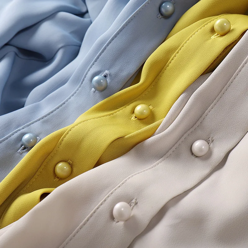 Sweet Long Sleeve Chiffon Blouse Tops For Women