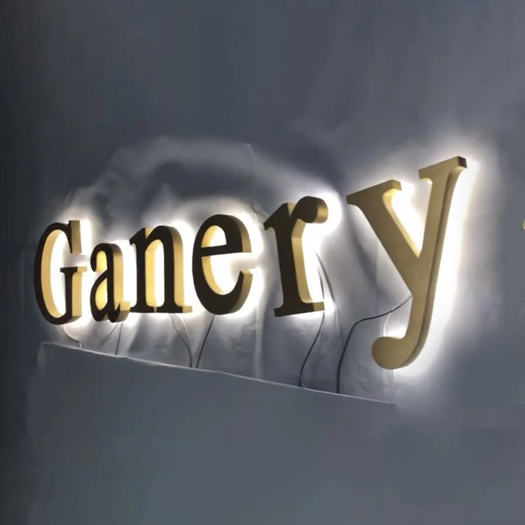 custom 3d led letter business signs 3d led stainless steel backlit channel letters sign light wall logo signage