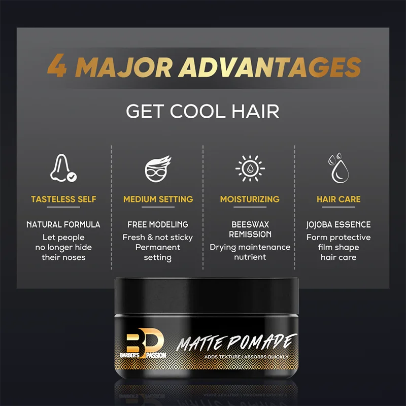 Изготовленный На Заказ ингредиент принимается матовая отделка текстурированная для укладки волос шелковая глина текстура паста Матовый крем