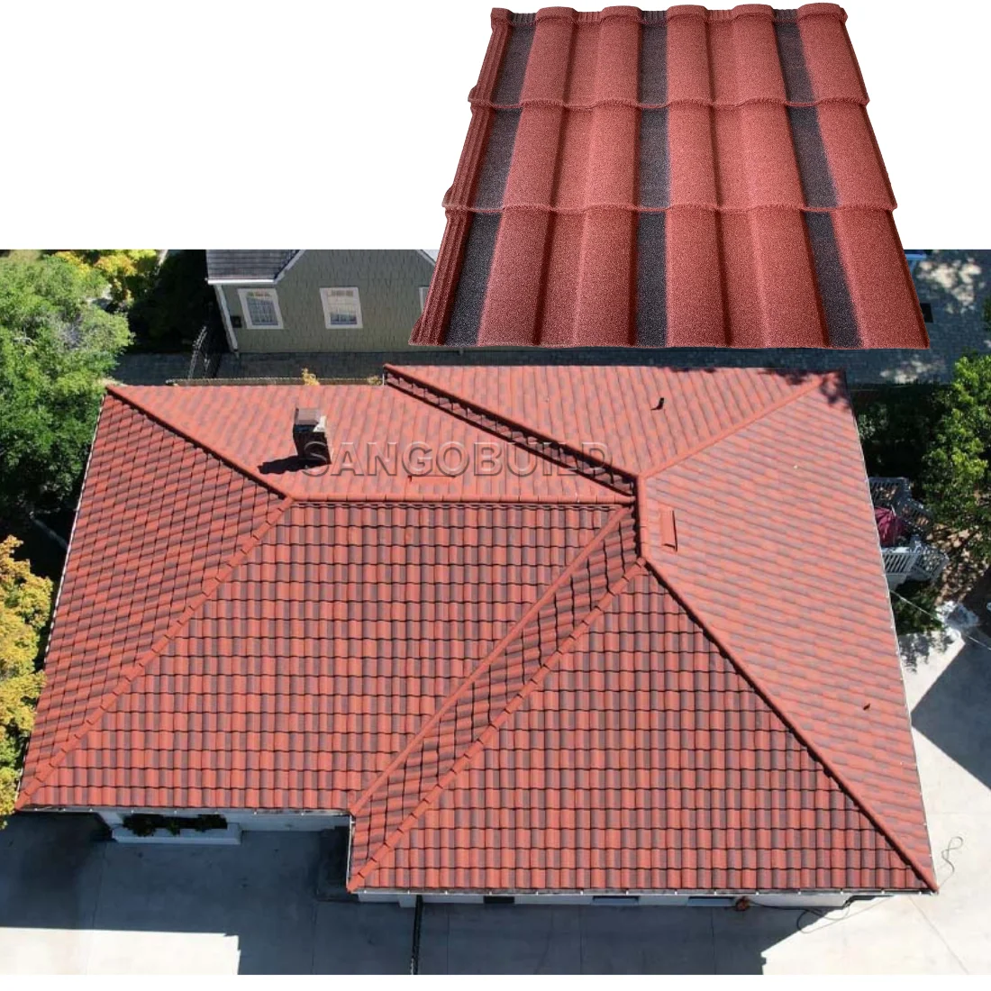 Light Weight Construction Multiple Properties Shingles Roof Sheet Stone Coated Roof Tiles