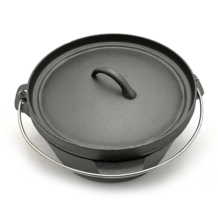 High quality stock pot & frying pot outdoors camping hanging cast iron dutch pot set