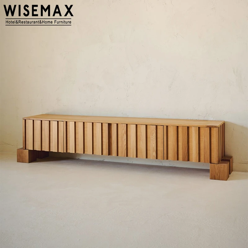 WISEMAX FURNITURE Nordic OAK Solid Wood Storage table TV  stand Wooden Console Cabinet for Home Living Room Furniture