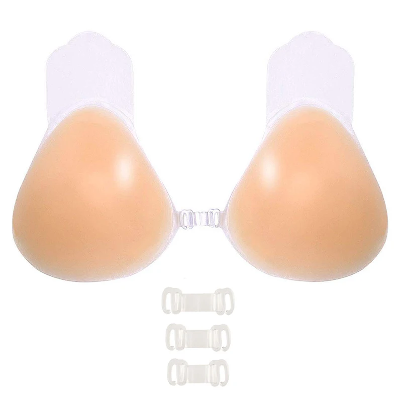 Silicone bra for swimming push up nipple plastic underwear lady sexy breast full up bra