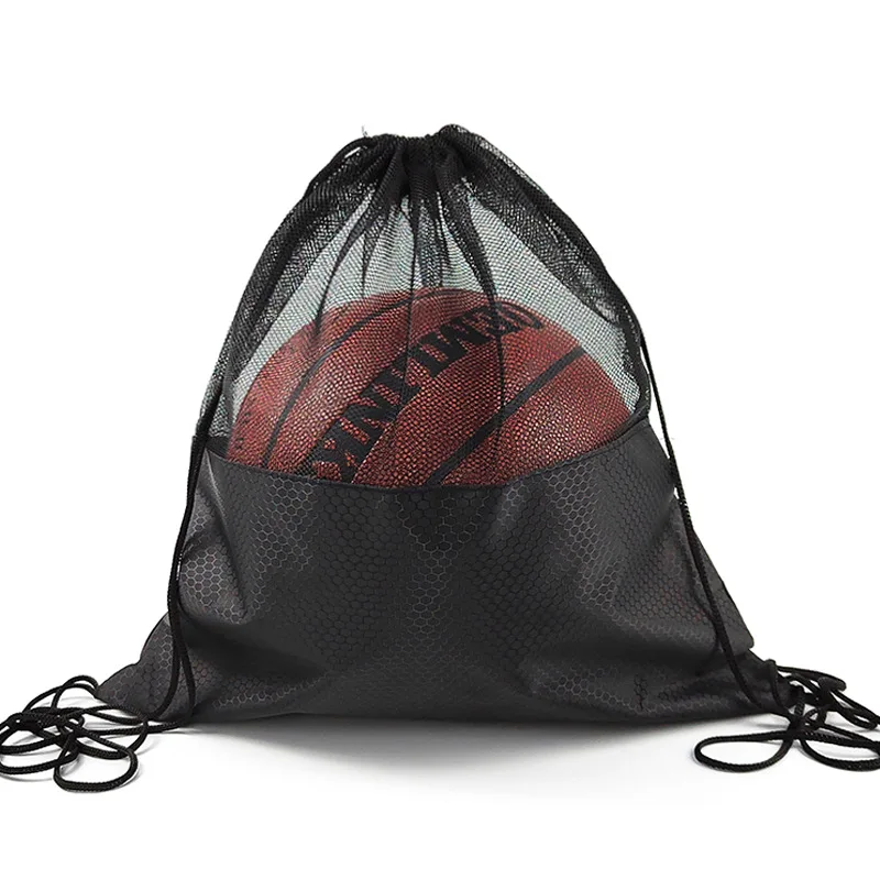 custom drawstring Basketball Ball Bag Mesh Bag for Volleyball Basketball Football Soccer Large Mesh Sports Ball Drawstring Bag