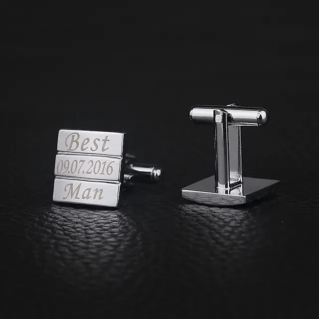 Duoying  Personalized Initial   Custom name Cufflinks men Wedding Groomsmen gift Wedding Cufflinks
