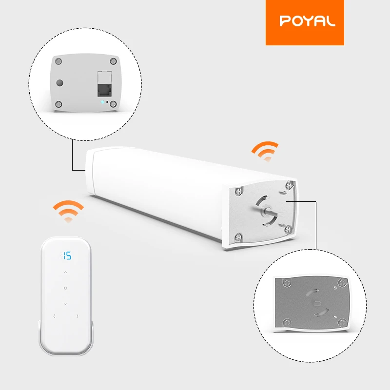 POYAL 433.92MHz Wifi Smart Electric Curtain Motor Tuya App control Aluminum Smart Home Curtain Automatic Electric Blind Motor