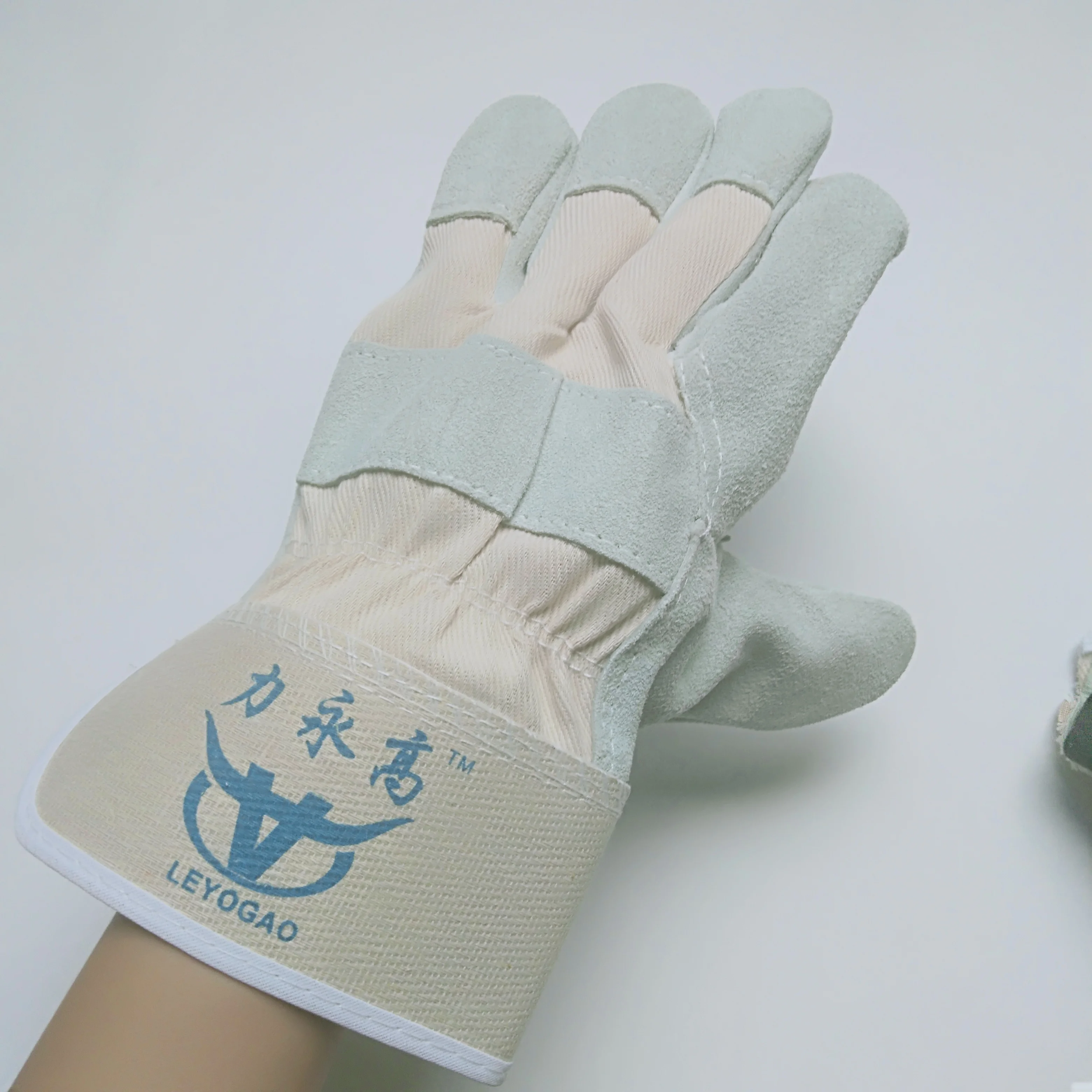 
China OEM gaozhou safety gloves,cow split leather work glove,leather welding gloves 