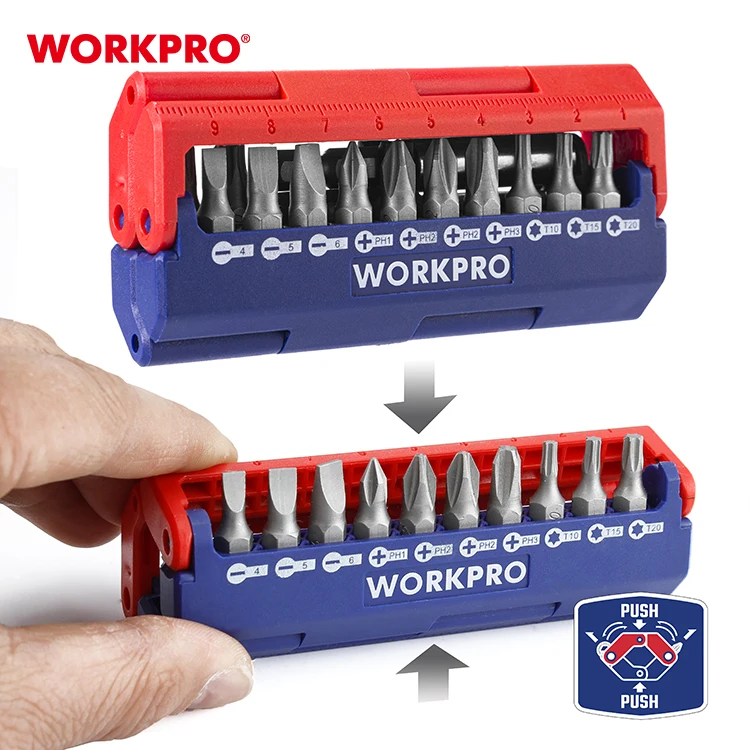 WORKPRO 13PC SCREWDRIVER  BITS SET METRIC included 12 pc magnetic screwdriver bits and 1pc cr-v bits holder