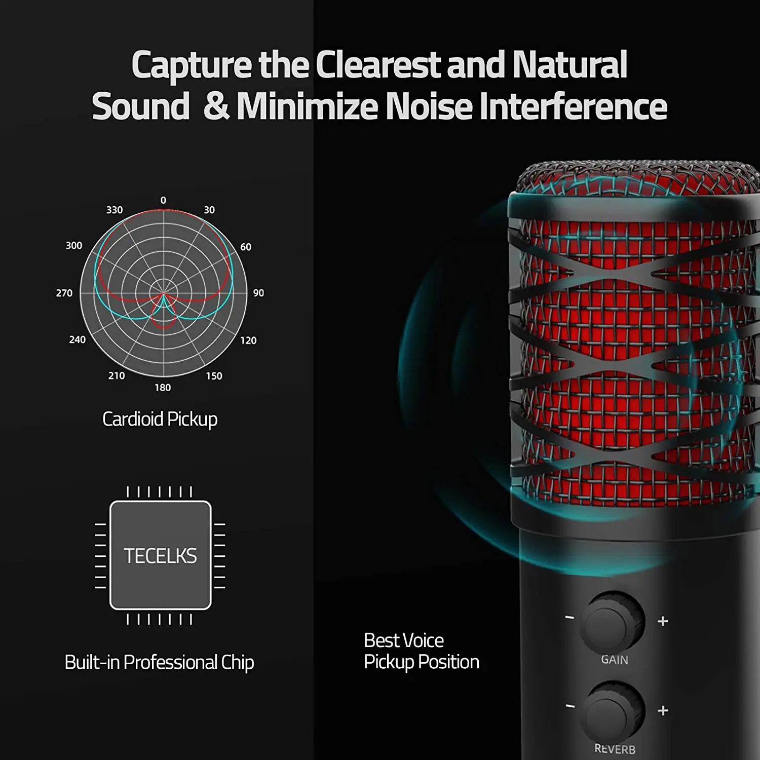 Professionnel Wired Studio Condenser Gaming Recording Conference Youtuber Podcast USB Computer Mic Microphone with Tripod Stand