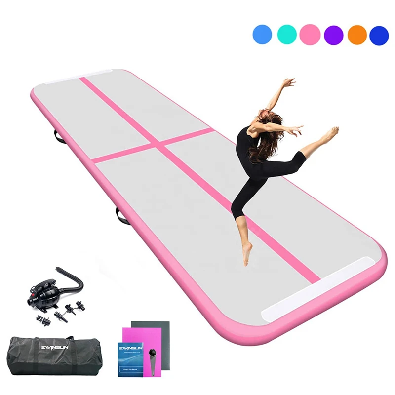 Factory price 5m inflatable air track mats air track gymnastics inflatable floor pump mat for home gym
