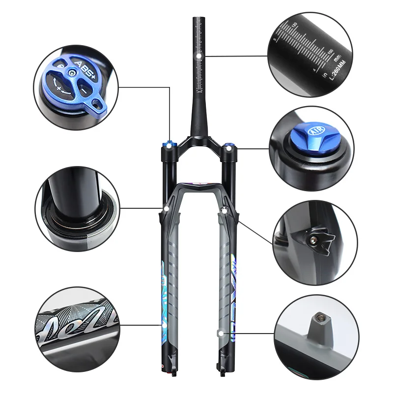  MTB Bicycle Front Fork Suspension Air 27.5/ 29er Inch Mountain Bike 32 RL100mm For