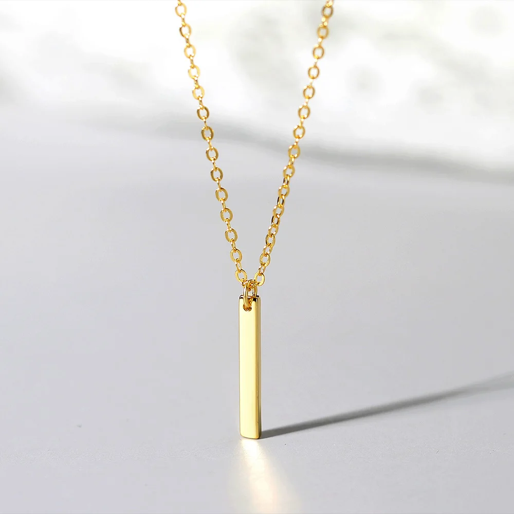 Joyas de Plata 925 Por большой 100% твердый Стерлинговое Серебро 925 пробы Длинная цепочка 3D вертикальный пустой стержень кулон ожерелье