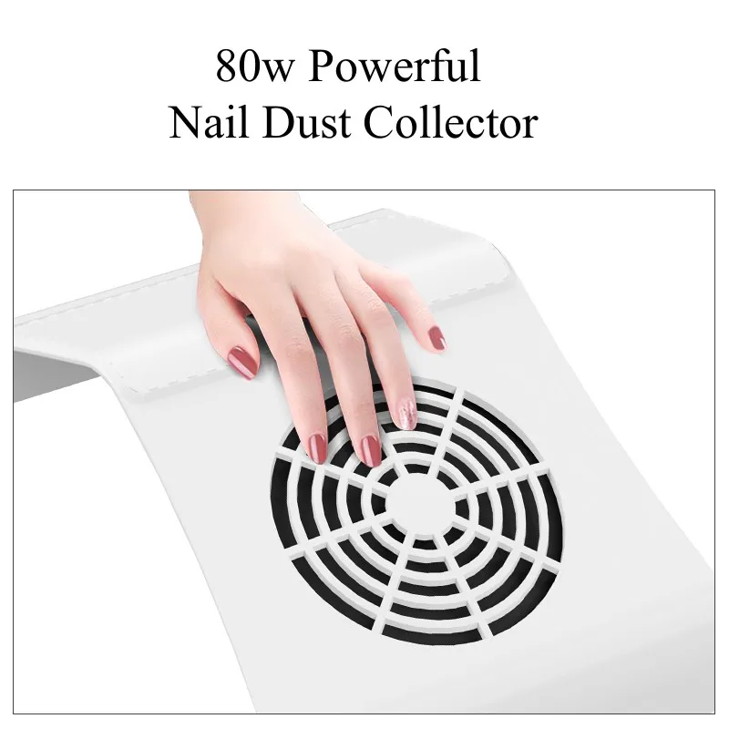 Wholesale 80W Strong Power Suction Fan Vacuum Cleaner Manicure Machine Tools Adjustable Speed Nail Dust Collector