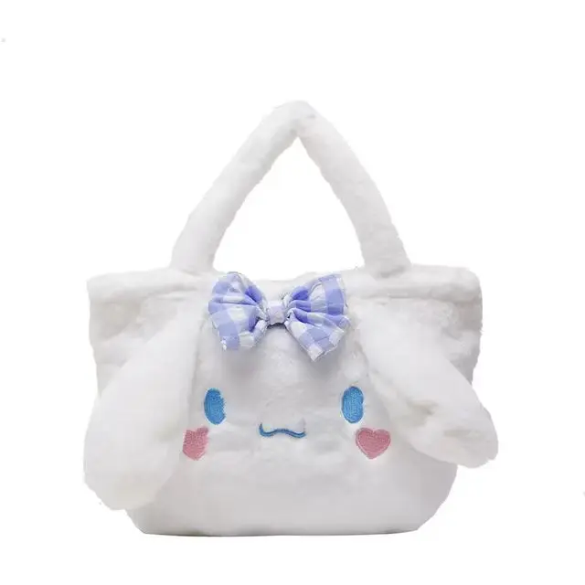Wholesale Cute Sanrio Kuromi Soft Plush Handbag Girls Gifts Japanese Style Plush Handbag Sanrio Plush Tote Bag