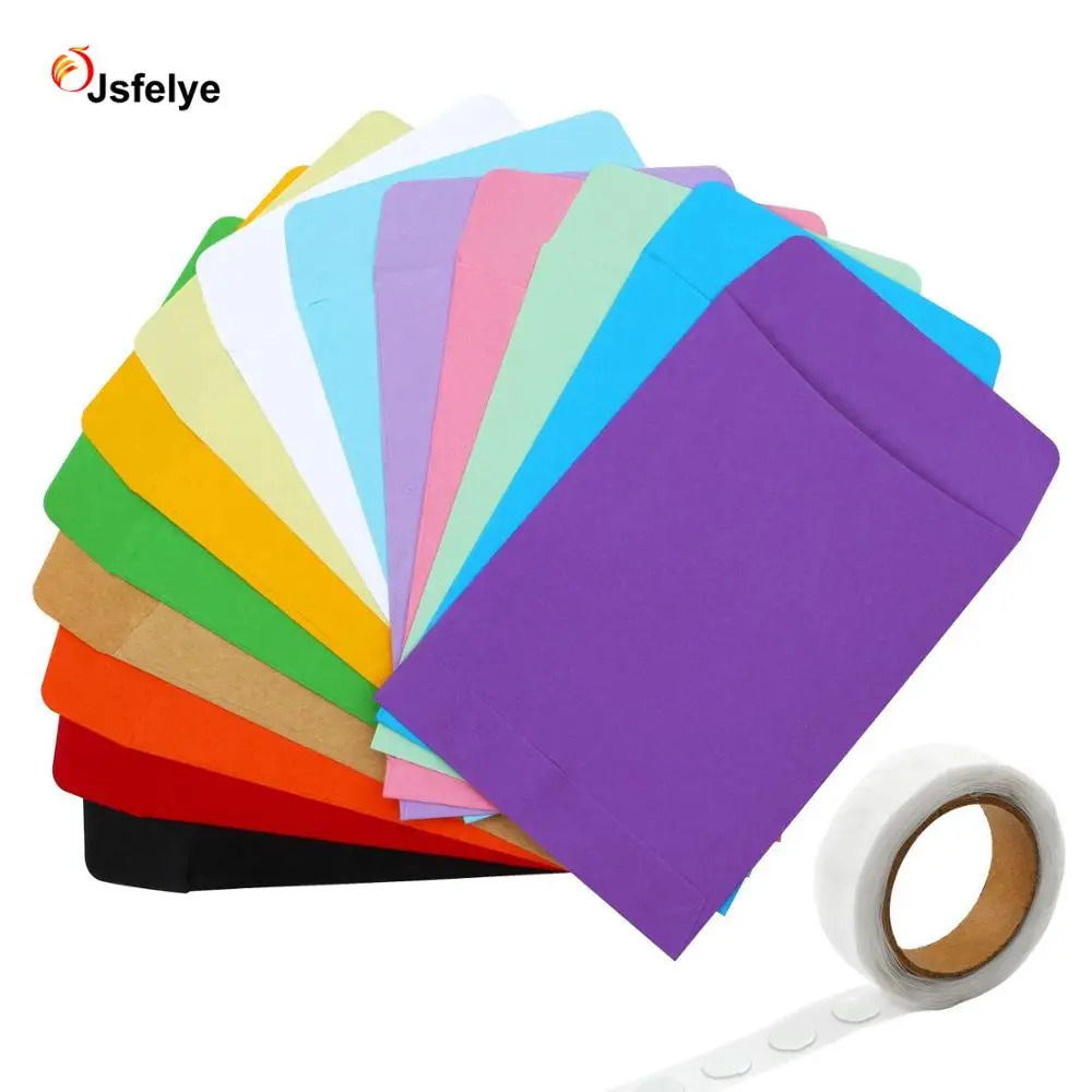 Карманы для библиотеки, маленькие конверты, карманы для библиотеки с клейким двусторонним клеем