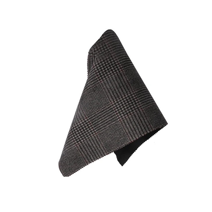 Winter garment fancy woolen thick Double sided mold pattern wool grid woven Tweed boucle fabric