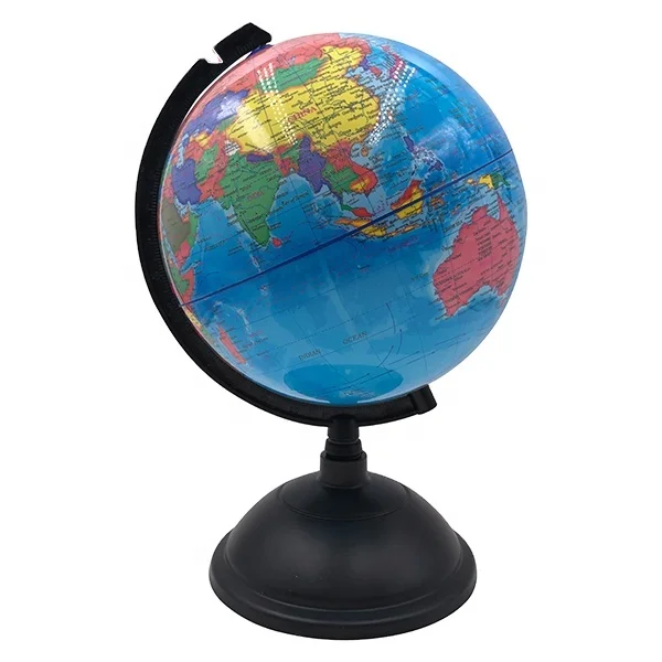 20cm Plastic Blue Globe Decor Desktop World Map Education Earth Globe