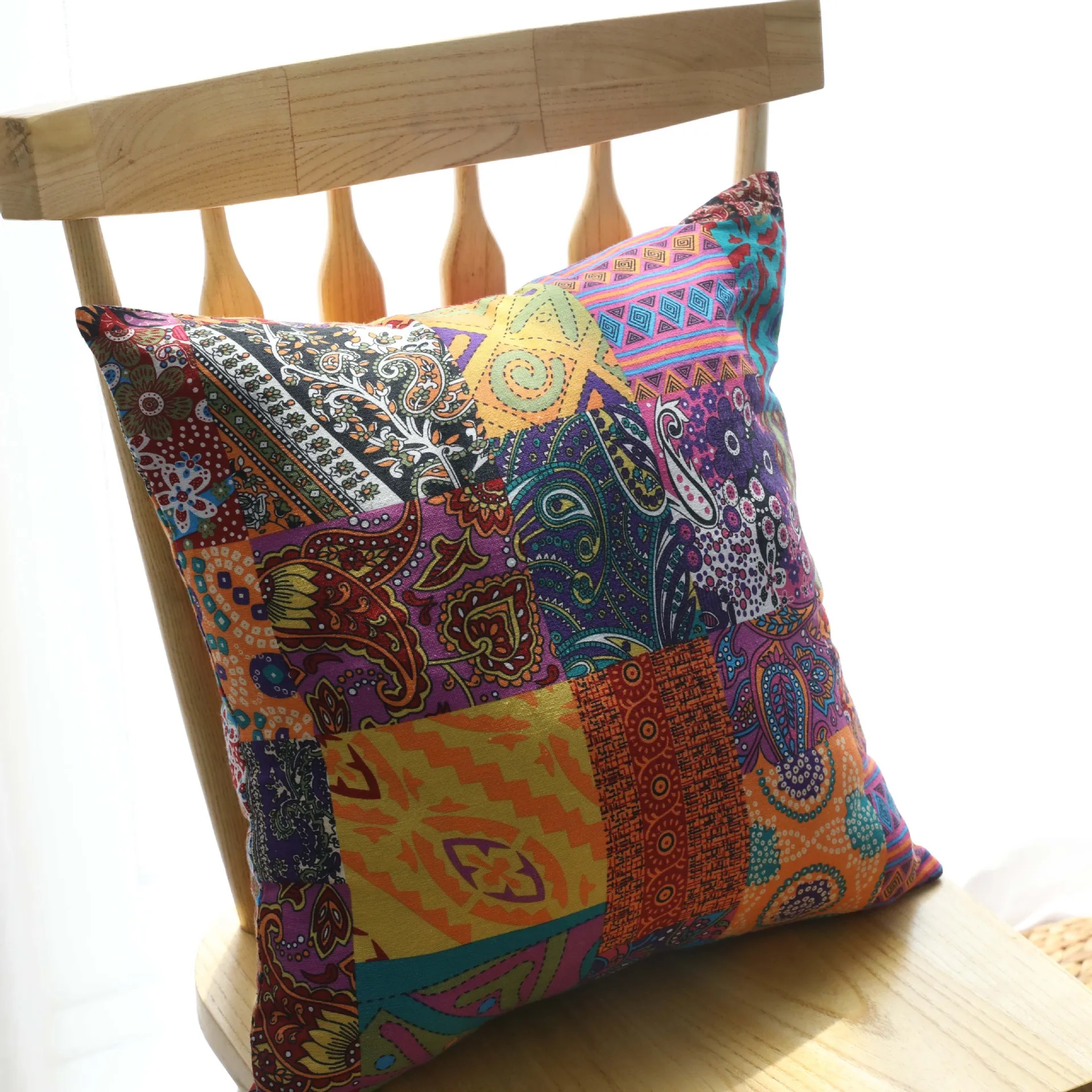 Wholesale Luxury High Grade Cotton Middle East Style Throw Pillow Cover Luxury Vintage Colorful Pillowcase