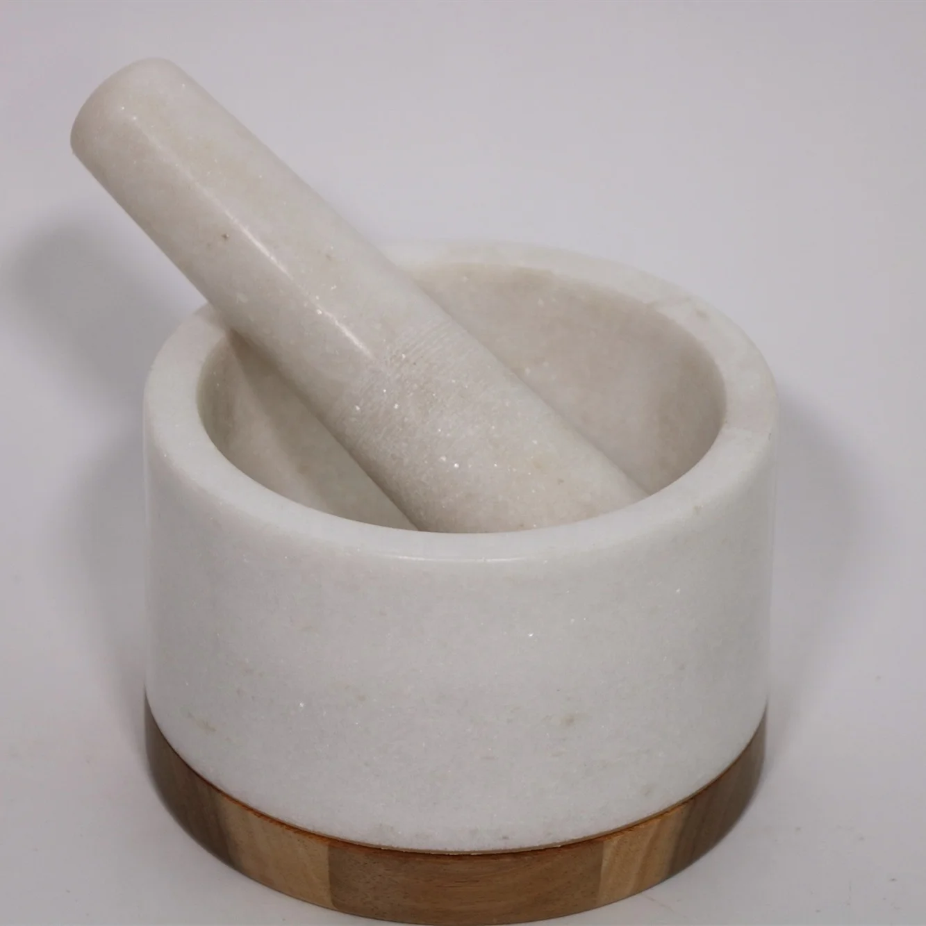 2022 Top Selling Marble Mortar And Pestle with wooden base