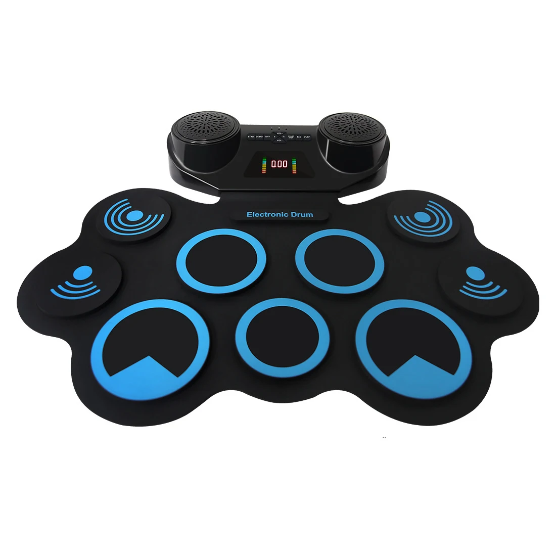 Hand-rolled rechargeable electronic lithium battery rechargeable  silicone portable drum set with built-in speaker