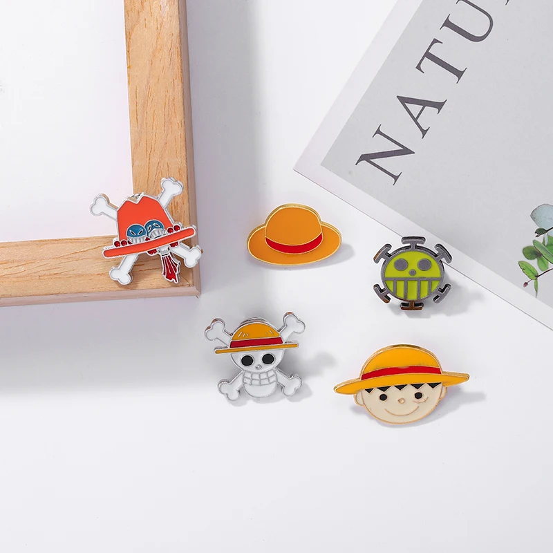 ONE PIECE Enamel Pin Ocean Adventure Anime Brooches Lapel Badge Childhood Cartoon Hat Enamel Pins