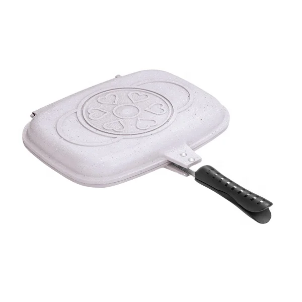 36CM Marble coating double grill pan double fry pan double sided fry pan
