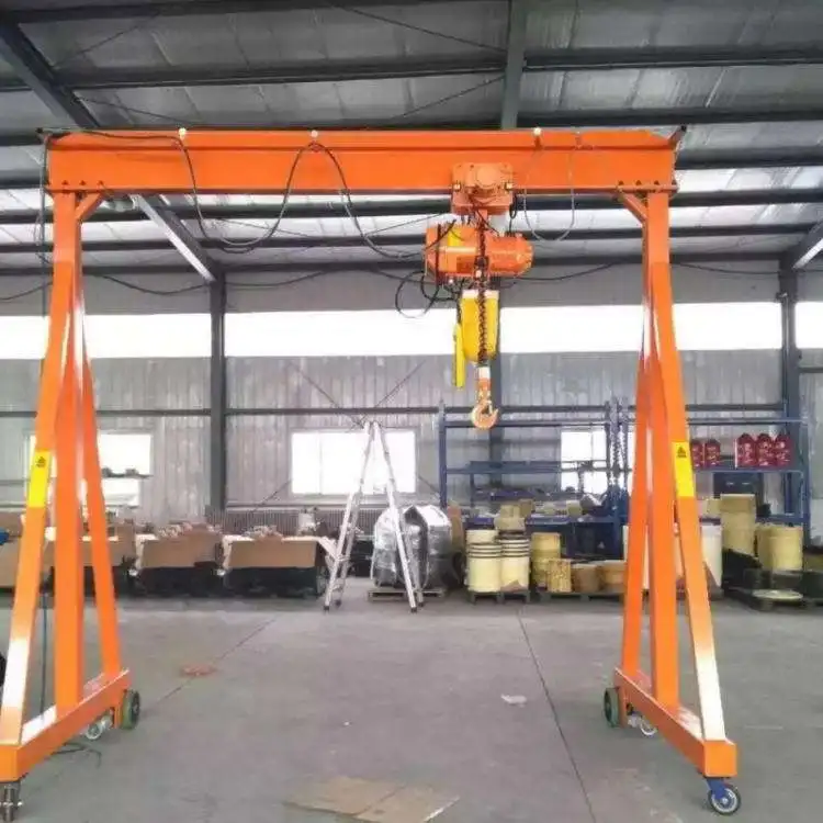 Mini Portable Gantry Crane Manual/Electric Hoist Warehouse Application 500kg 1Ton 2Ton 3Ton 5 Ton Gearbox Motor Bearing Gear