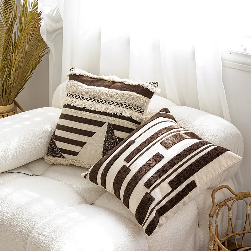 Indian cushion cover macrame decor cushion cover moroccan tufted pillow cover