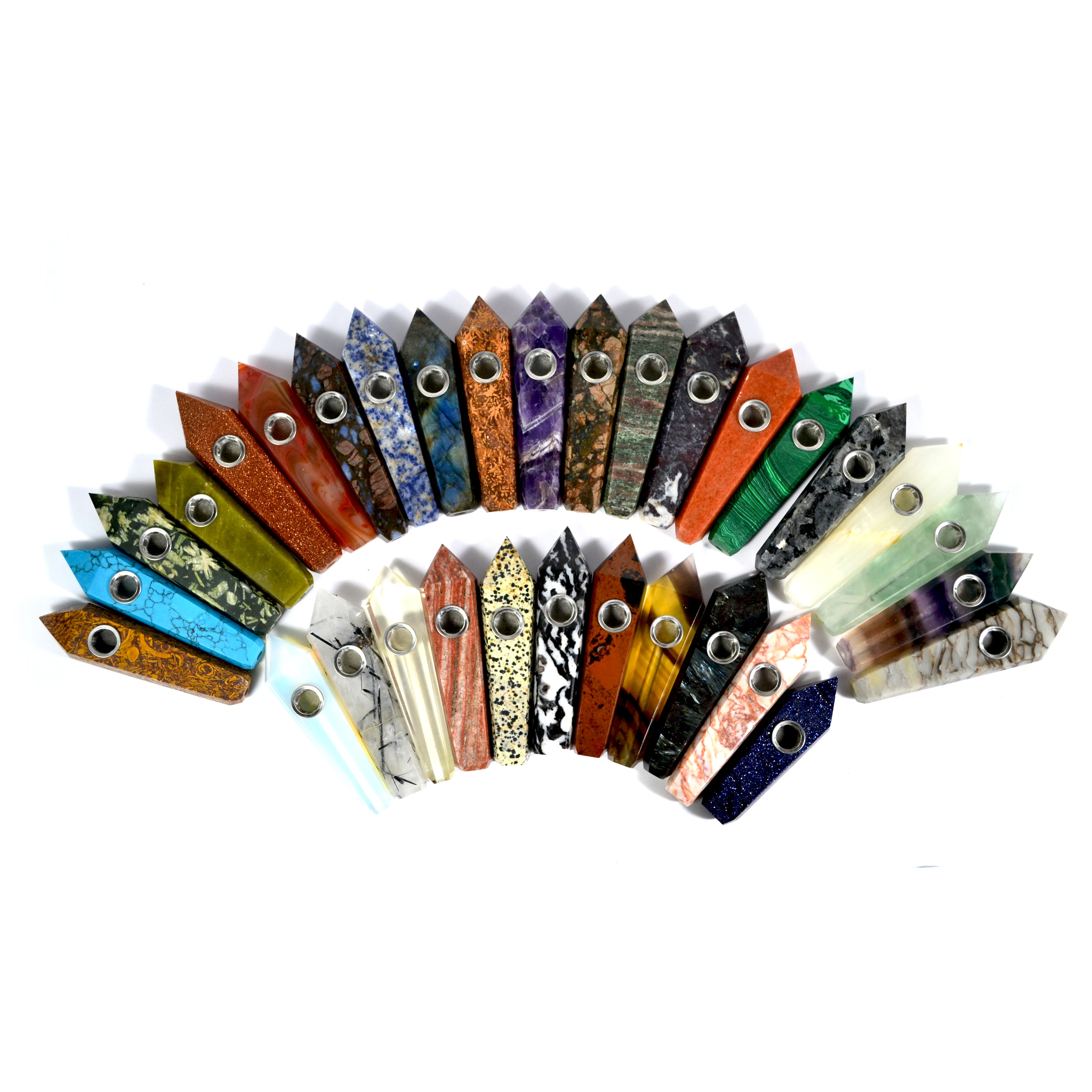 Hot Sale Natural Crystal Healing Stone Crystal Smoking Pipe Weed Pipe Crystal Pipe