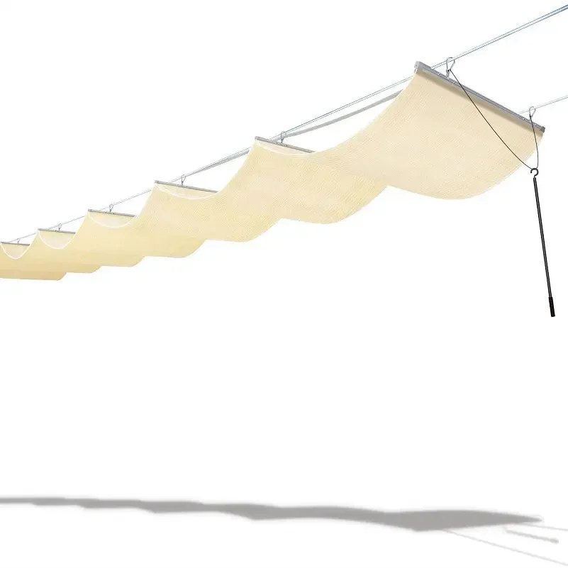 Factory 180gsm -200gsm 100% Virgin New HDPE Wave Sun Shade Sail Net for Patio Canopy Backyard