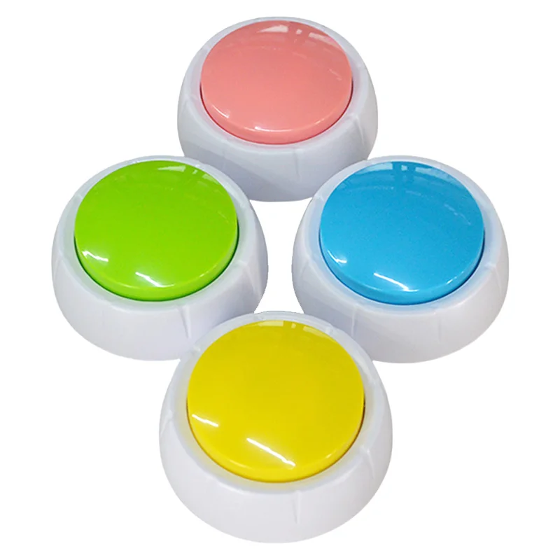 Low Moq Quantity Pet Educational Toys Colorful Dog Recording Button Push Buttons Dogs Talk