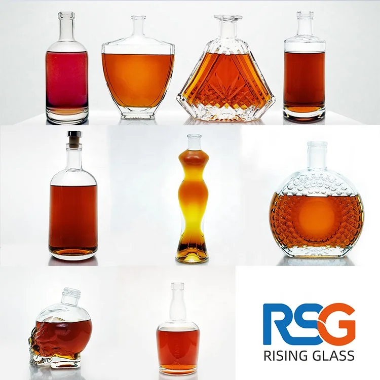 
RSG wholesale Nordic Type 75cl Gin Rum Liquor Container Cylinder Round Shape Glass Alcohol Spirit 750ml Vodka glass Bottles 