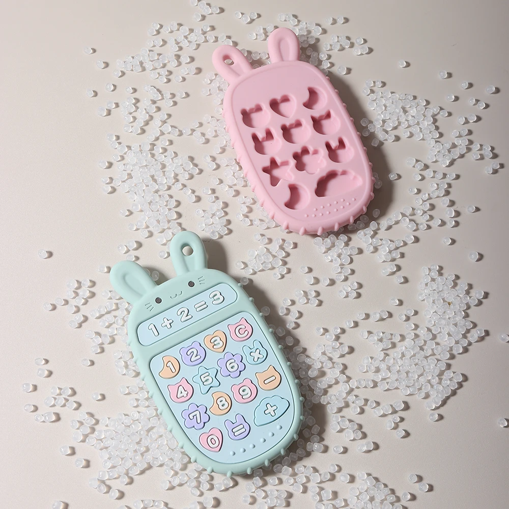 Baby Teether remote Control phone Shape Silicone Teether Teething Toy Kids Sensory Educational Toy baby gift calculator