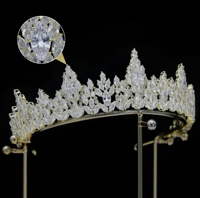 China Manufacture Wholesales Fast Delivery Luxury Crystal Hair Luxurious Royal Crown Bridal Crowns