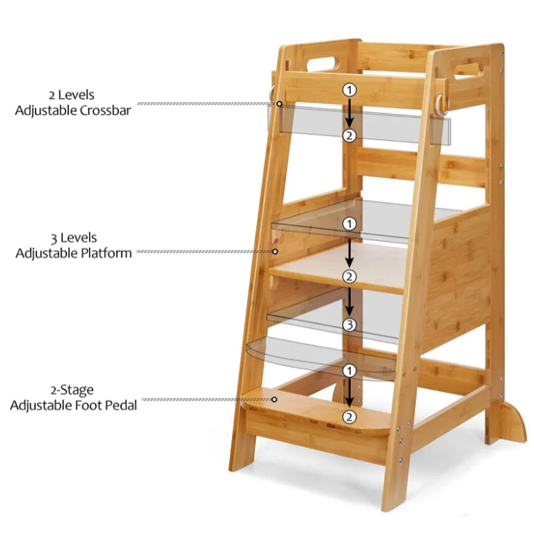 Montessori learn tower baby steps to wash hands Add stool toilet wash table climb step stool