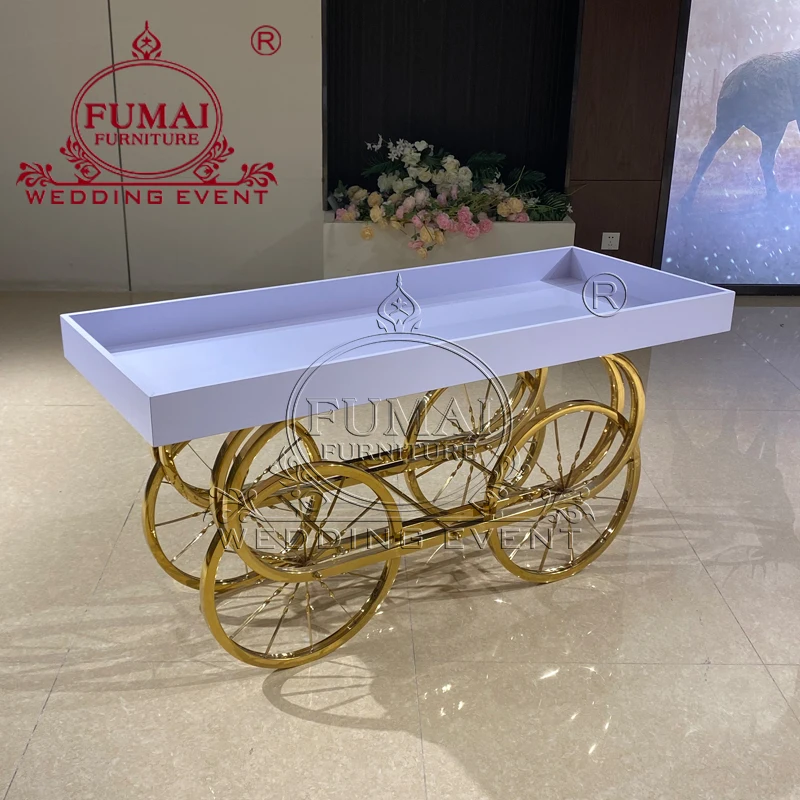 Party Decor Wedding Cart Decoration Idea Metal Cake Flower And Candy Cart With Wheels