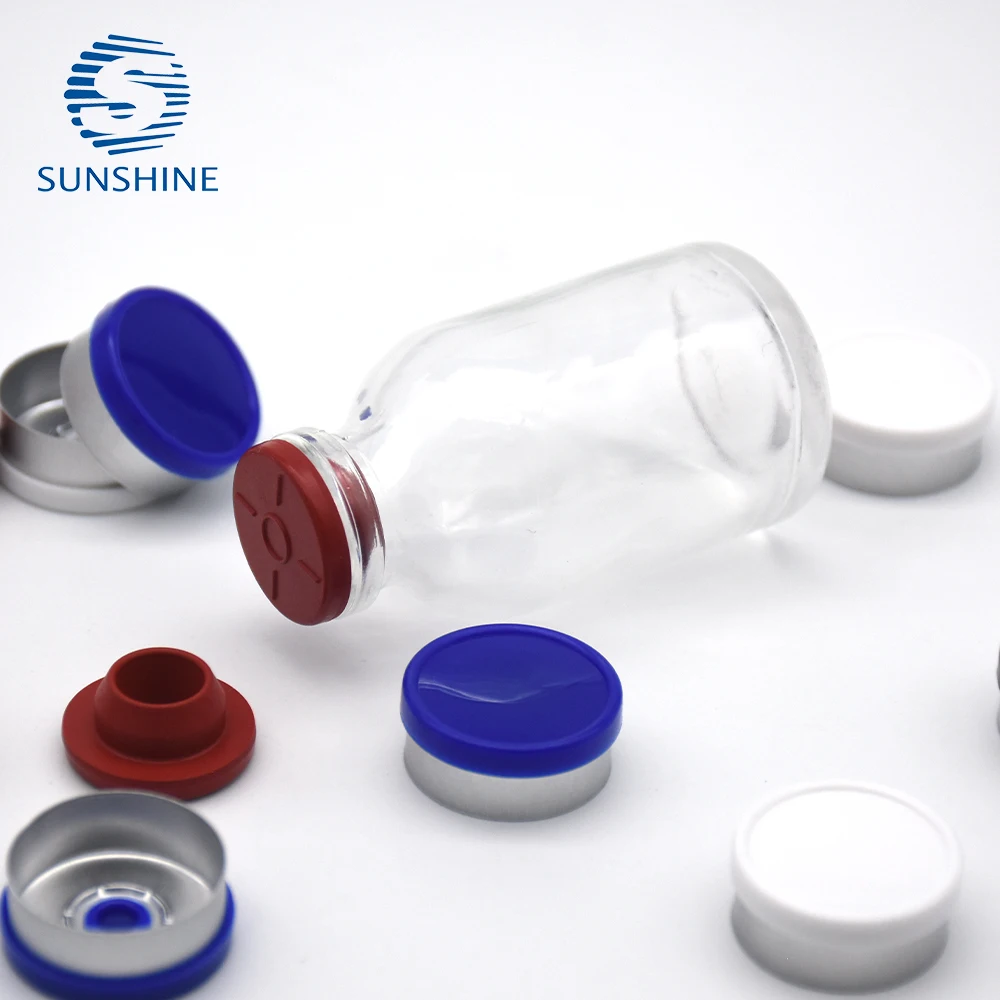 Wholesale 20ml clear sterile molded bottle with butyl rubber stopper and lid for injection