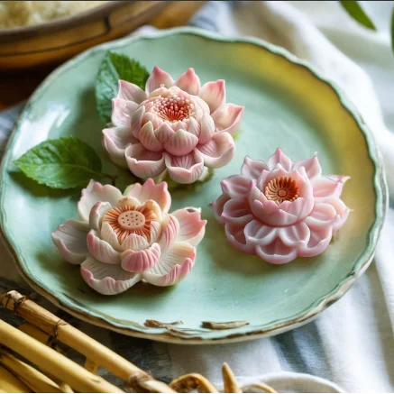 MHC Flower Candle Mold Small Lotus Large Set Tray Tiny Molds for Making Silicone with Wicks Wax Flowers 3d Flower Candle Mold