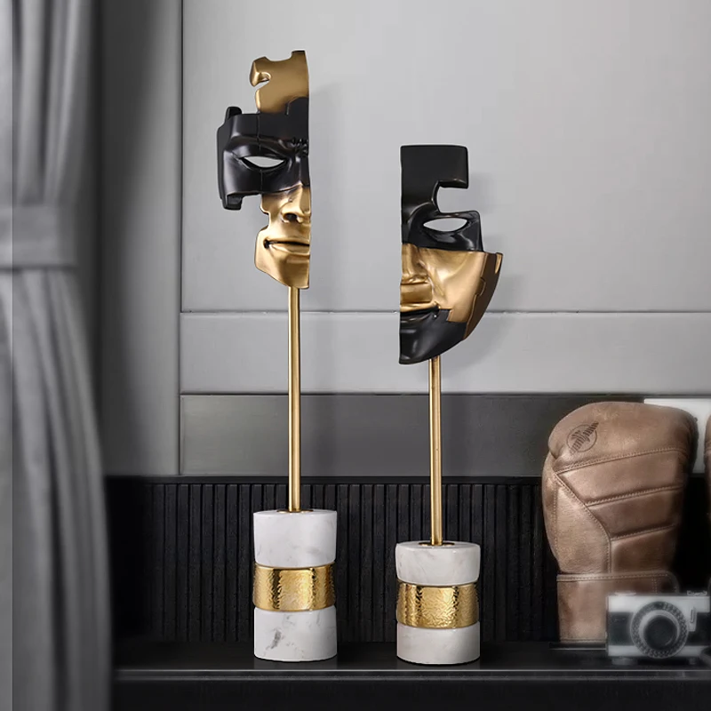 Современные аксессуары в скандинавском стиле, креативные абстрактные латунные украшения для лица, металлические дизайнерские подарочные Ремесла, домашние декоративные украшения для гостиной