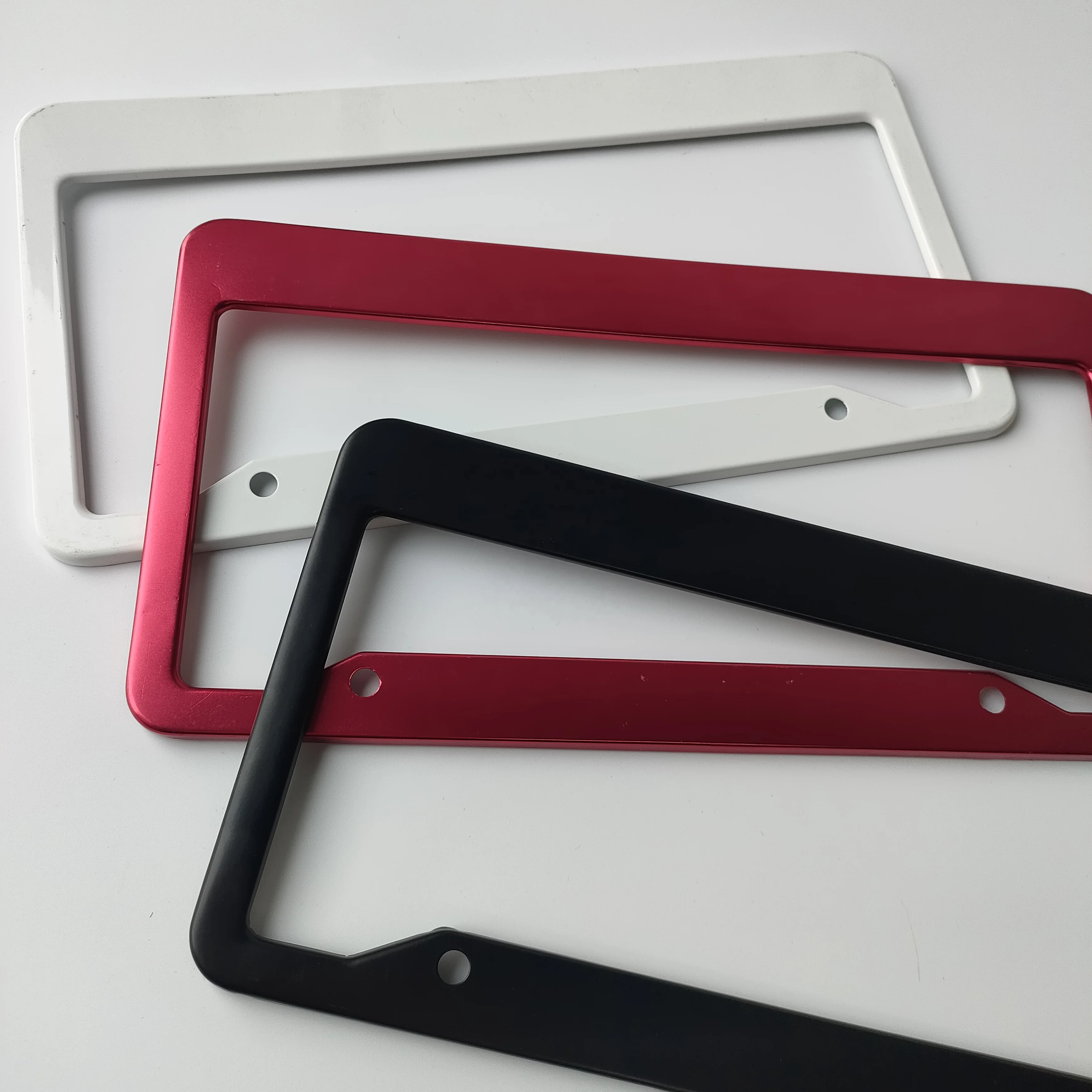 Aluminium metal number tag holder chrome motorcycle cover black carbon fiber car plate border Custom made license plate frames