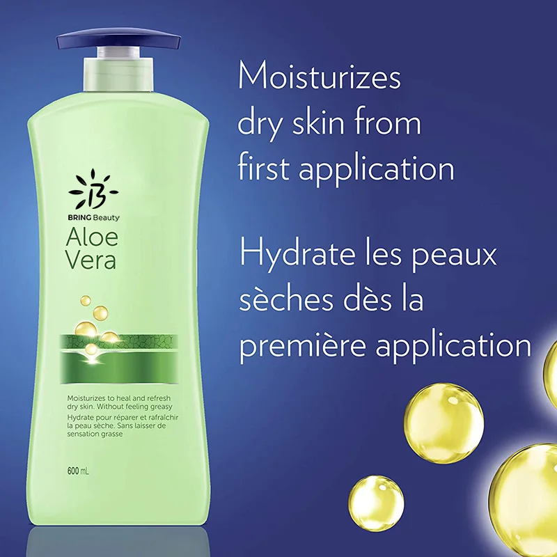 Private Label Natural Aloe Vera Moisturizing Whitening Body Care Milk Cream Soothing Hydration Repair Brightening Body Lotion
