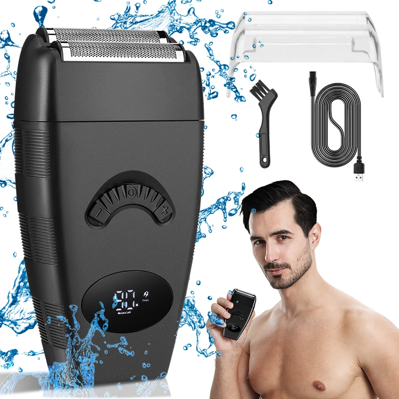 Suttik LK-2206 моющиеся IPX6 черная электрическая электробритва и лысина триммер 2 в 1 высокое качество лысые бритвы для мужчин