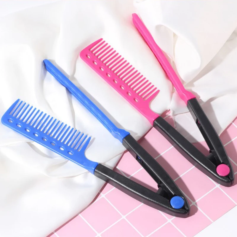 Wholesale Amazon Hair Styling Comb V-Clamp Comb Straightening Splint plastic hair brush